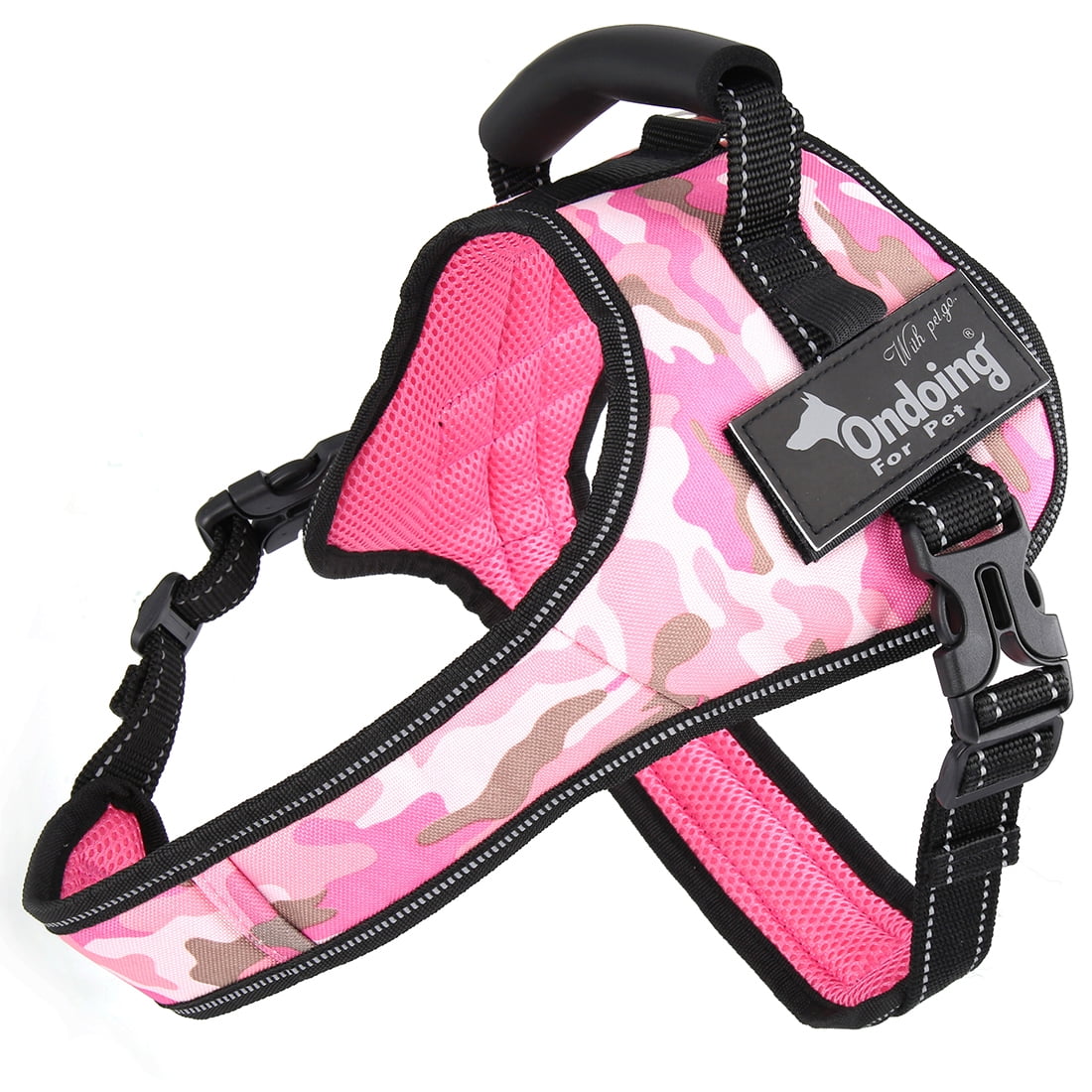 Ondoing Authorized Oxford Fabric Dog Harness Pet Halter Camouflage Pink