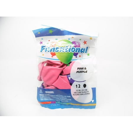 Funsational Pink & Purple 12" Latex Balloon Pack - 12ct