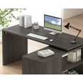 thumbnail image 4 of HSH L Shaped Computer Desk, Rustic Wood Corner Desk, Industrial Writing Workstation Table with Cabinet Drawer Storage for Home Office Study, Grey 55 inch, 4 of 9
