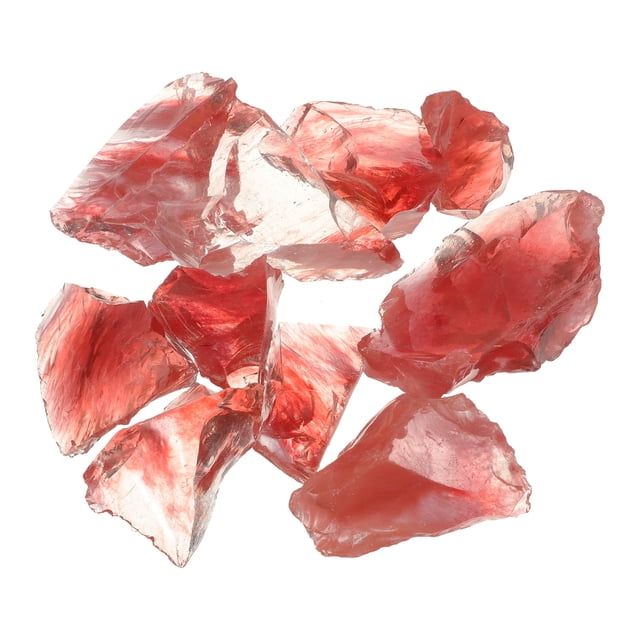 Uxcell Fire Glass for Fire Pit, 1.18"-1.97" High Luster Reflective Glass Rocks, Pink