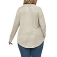 thumbnail image 2 of NISVIYA Oversized Workout Shirts for Women Casual Solid Color Tops Fashion Ribbed Blouses Basic Classic Lapel V Neck Sweaters, 2 of 5