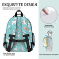 thumbnail image 5 of Maltese and Floral Blue Pattern Backpack for School, Cute School Bag with Adjustable Shoulder Straps and Padded Back, 15.25"x11.5"x5.25", 5 of 5
