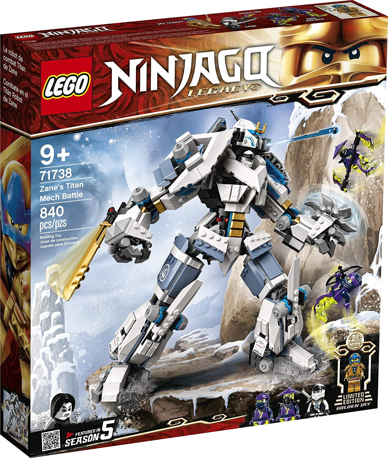 LEGO Ninjago Zane's Titan Mech Battle 71738 with Action Features