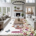 thumbnail image 3 of Spring Floral Area Rugs 5'x7', Small Throw Rugs for Laundry Room Playroom, Watercolor Lavender Daisy Butterflies Botanical Indoor Outdoor Rug Non-Slip Low Pile Carpet Runner Reversible Floor Mats, 3 of 8