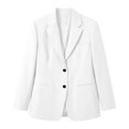 thumbnail image 2 of Daiosportswear Blazers for Women Business Casual Button Down Suit Solid Long Sleeve Jackets White, 2 of 5
