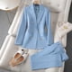 thumbnail image 2 of Conjunto formal de pantalón y traje profesional de manga larga para mujer, ropa de trabajo para entrevistas y ventas, 2 of 6