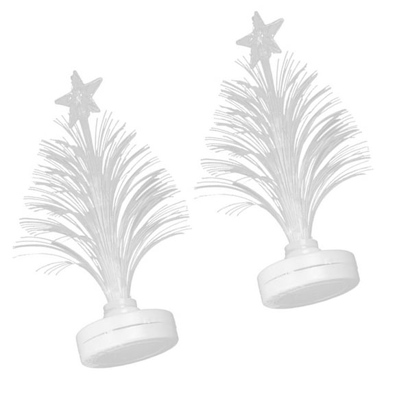 2 Pcs Table Lamps Christmas Tree Desk Lamp Holiday Festive Decoration LED Christmas Light Fiber Optic Light