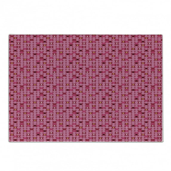 Geometric Cutting Board, Modern Feminine Pattern with Irregular Rounds, Decorative Tempered Glass Cutting and Serving Board, in 3 Sizes, by Ambesonne