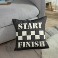 thumbnail image 4 of Throw Pillow Covers Home Decor Set of 4 Pillow Cases Decorative 18 x 18 Inches Cushion Couch Sofa Pillowcases Start Finish Race Checkered Complete, 4 of 6