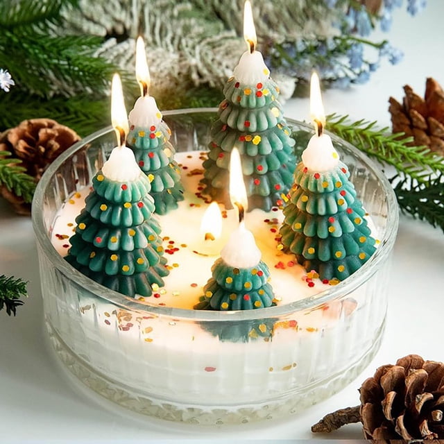 Decoraciones navideñas, velas para árbol de Navidad, velas de álamo para árbol de Navidad, velas para árbol de Navidad, velas navideñas para el hogar, velas navideñas para el hogar, tazas aromáticas p