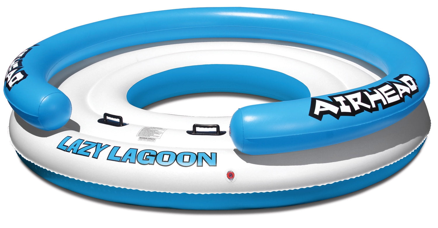 Airhead Lazy Lagoon Inflatable Tube Lounging Floating Island for pools & beach 