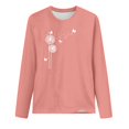 thumbnail image 4 of Womens Casual Long Sleeve Shirts Summer Floral Paisley Print Crewneck Blouses Fall Trendy Classic Fit Pullover Tops Watermelon Red S, 4 of 4