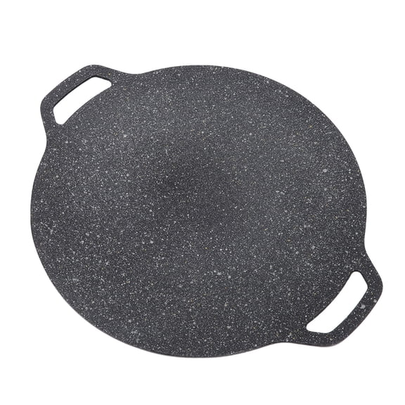 Kitchen Cast Iron Baking Pan, Even Heating Round Cast Iron Frying Pan Convenient Easy To Clean with Handles for Camping for Hiking