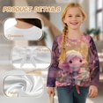 thumbnail image 5 of DISNIMO Axolotl Printed Girls Long Sleeve Shirts Crewneck Loose Tunic Blouse Tops with Tie Hem Comfy Casual Pullover Tops Fall Winter Tee Shirts, 5 of 8