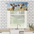 thumbnail image 3 of Western Cow Curtain Valances Retro Wild Flowers Rural Natural Scenery Thermal Insulated Room Darkening Curtain for Dinning Room 54 by 18 in, 1 Panel, 3 of 6