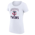 thumbnail image 2 of Women's G-III 4Her by Carl Banks White Minnesota Twins Super-Slim Fit Lightweight Team Logo Graphic T-Shirt, 2 of 5
