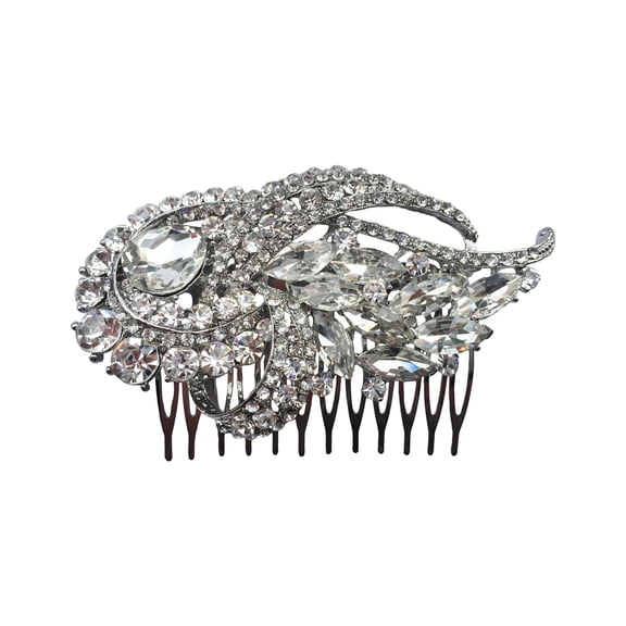 17 Main Rhinestone Swirls Bridal Hair Comb
