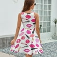 thumbnail image 6 of Pretty Lipstick Lip Prints Lipsticks Pattern Sundress Sleeveless Dress Summer Women Clothes Dress for Women Dresses, 6 of 7