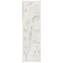 SAFAVIEH Ebony Risto Geometric Runner Rug, Ivory/Gray, 2'3" x 8'