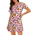 thumbnail image 1 of Fotbe Squirrel In The Forest Bata de Dormir para Mujer con Estampado, Camisón de Algodón de Manga Corta, Ropa de Dormir Casual, 1 of 6