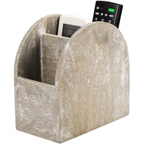 3Slot Wooden Remote Control Holder, Remote Caddy Holder Media