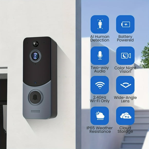 1pc Smart Video Doorbell Camera For Home Security System, Wireless Doorbell
