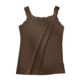 thumbnail image 4 of Endives Women's Camisole Top Lace Trim Sleeveless Tank Top Base Layer Daily Wear Inner Wear Coffee, 4 of 5