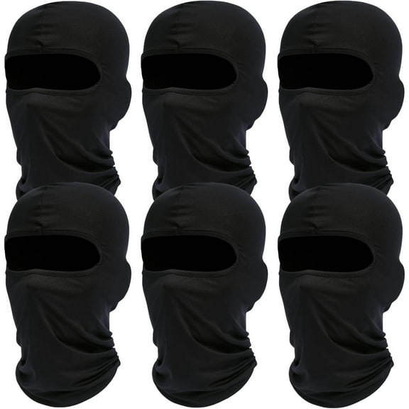 Pack of 6 Men's Baracalla Ski Mask, Full Face Cover UV Protection Mask, Breathable and Lightweight Windproof Scarf for Motorcycle, Skiing, Snowboarding, Cycling, Hiking, Backpacking, Mountaineering