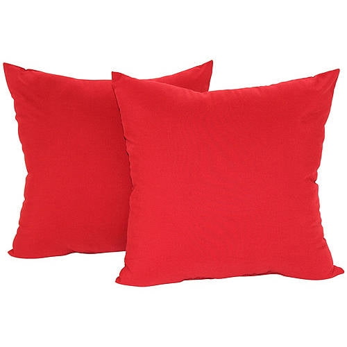 Mainstays Microfiber Twill Decorative Throw Pillow, 17" x 17", Red, 2