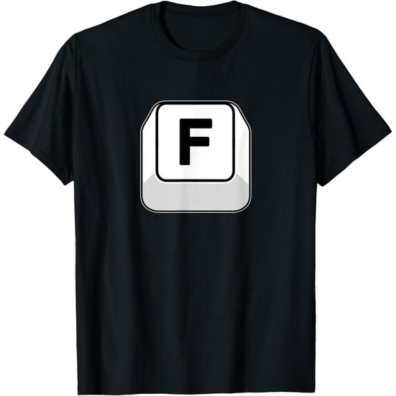 Funny F Key Keyboard Gaming T-ShirtMen and women, Black T-shirt, size: Extra large