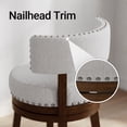 thumbnail image 3 of AFO Upholstered Swivel Bar Stool with Back - 24 Inch Counter Height Chair for Kitchen Island, Beige, 3 of 10