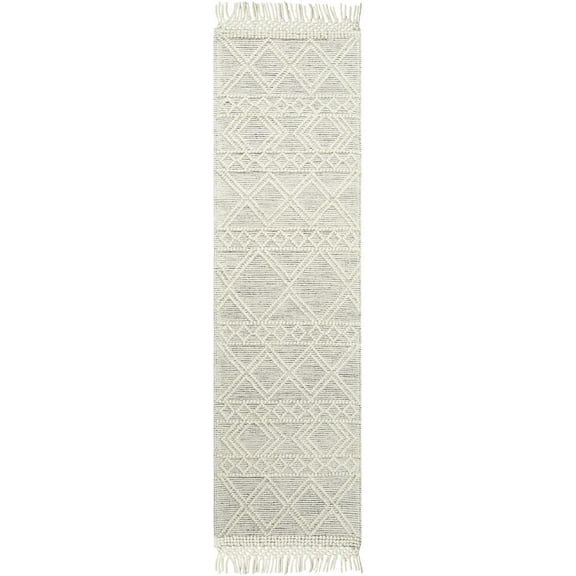 BoutiqueRugs Cameo Bohemian, Transitional Runner Rug - Ivory, Black - 2' x 5' Runner