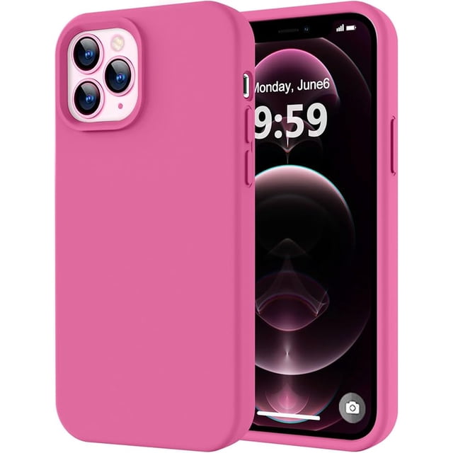Funda de Silicona Engrosada para iPhone 12 Pro Max, Pitaya