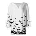 thumbnail image 5 of NMMUED Chemises d'Halloween pour Femmes Blouses pour Femmes Chemises Citrouille pour Femmes T-Shirts Graphiques pour Femmes Chemises Henley pour Femmes Chemise Squelette Hauts d'Halloween pour Femmes Rouge G, 5 of 5