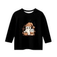 thumbnail image 4 of Abcomgle Halloween T Shirts for Girls Cute Ghost Drinking Coffee T Shirts for Girls Crewneck Short Sleeve Shirts for Kids Girls Fall Funny Cute Tee Top Girls,8-9 Years, 4 of 4