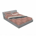 thumbnail image 3 of Ambesonne Retro Fitted Sheet & Pillow Sham Set, Zeppelin Modern Mix, Twinxl, Coral Black, 3 of 3