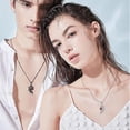 thumbnail image 4 of Colgante de pareja con alas de ángel del diablo, circonitas de amor con diamantes, collar sencillo de regalo para el día de San Valentín en blanco y negro europeo y americano, 4 of 5
