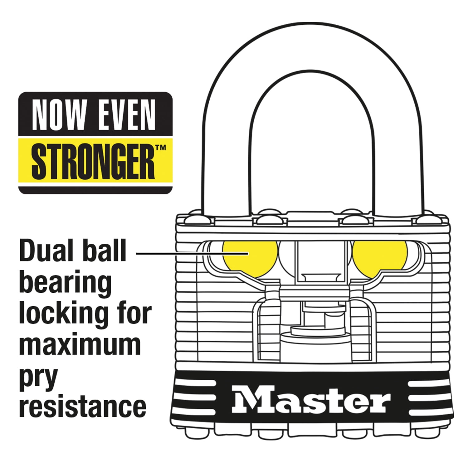 (2 pack) Master Lock 1-3/4in Wide Laminated Steel Pin Tumbler Padlock