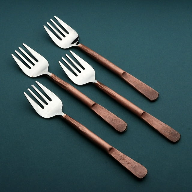 Celia Design Copper Antique Apetizer/ Desert Fork 4 Pcs. Set