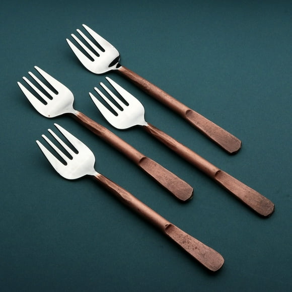 Celia Design Cuivre Antique Apéritif/ Fourchette du Désert Ensemble de 4 Pcs