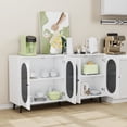 thumbnail image 3 of Lisonu 60'' Sideboard Buffet Cabinet with 4 Acrylic Doors, Modern MDF Accent Storage Cabinet with Adjustable Shelves for Living Room, Hallway, or Entryway, White, 3 of 12