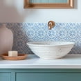 thumbnail image 6 of 5 Sheets Peel and Stick Backsplash, Premium Self Adhesive Wall Tiles Peel and Stick -11.8" x 11.8" for Bathroom, Fireplace, RV, Kitchen (Blue and White Porcelain), 6 of 10