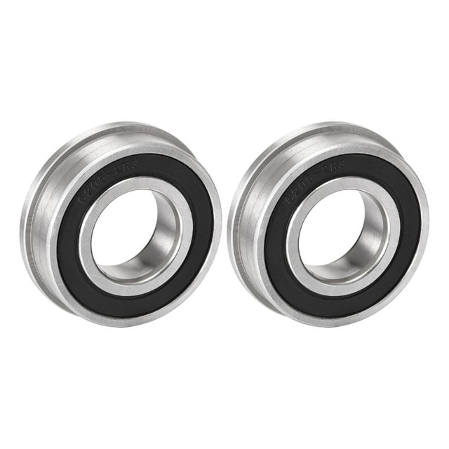 Unique Bargains F6205-2RS 25x52x15mm Roulements à Billes à Bride en Acier Chromé Doublement Scellés 2 Pcs