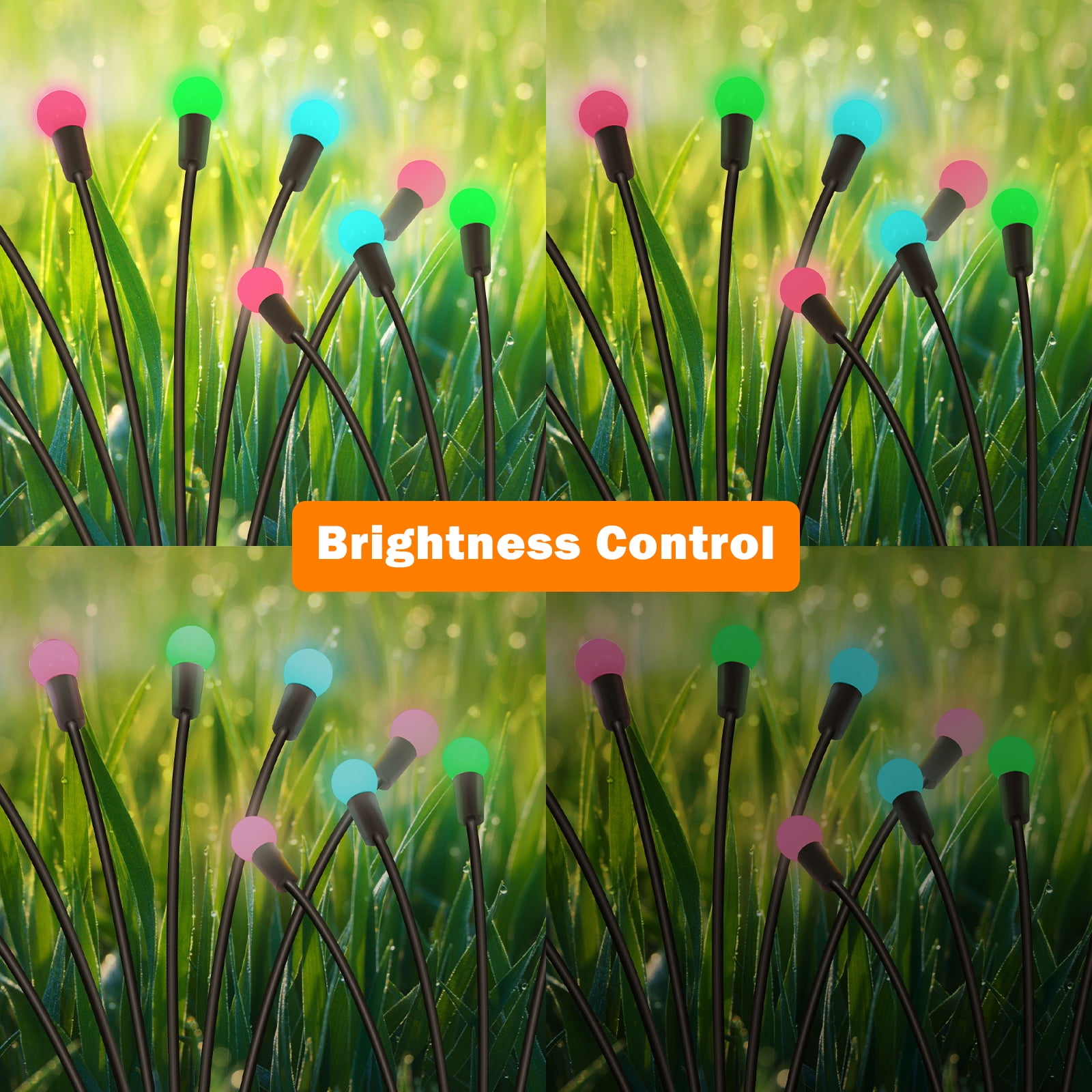 4 Pack Solar Firefly Light for Outdoor Garden Landscape Path Lights with Remote Control, Multi-Color