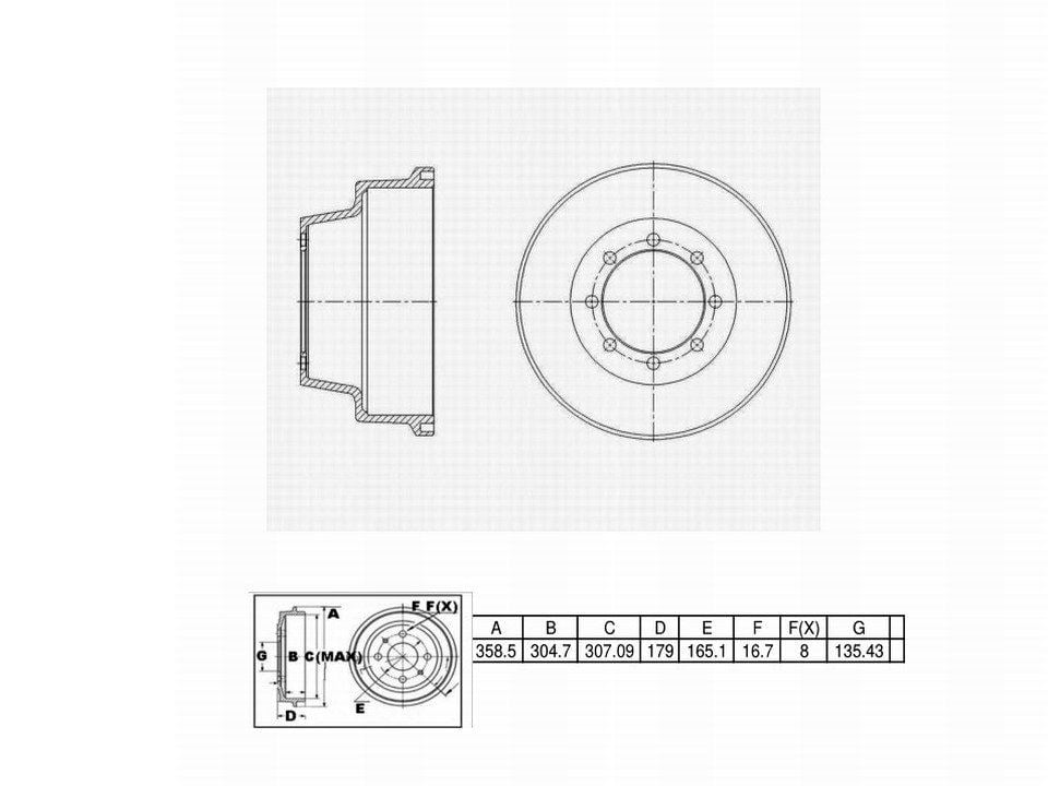 Winstop Brake Drum, Front WS236450, Ford F-350 1988-1967
