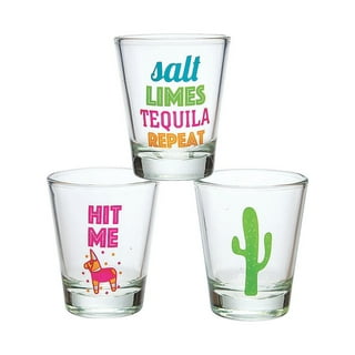  Fun Express Set of 12 Pieces Serape Plastic Margarita Glasses,  Each Holds 8 oz, BPA Free Plastic, Cinco de Mayo and Fiesta Party Supplies,  Clear : Home & Kitchen