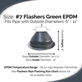 thumbnail image 2 of Flashers #7 Green EPDM Flexible Roof Jack Pipe Boot Metal Roofing Pipe Flashing (Fits Pipe OD 6" to 11"), 2 of 5