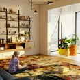 thumbnail image 2 of Modern Abstract 5x7 Area Rugs for Living Room, Washable Bedroom Rug Soft Non Slip Low Pile, Faux Wool Contemporary Carpet for Indoor Floor Decor Home Office Dining Room,Red/Multi, 2 of 11