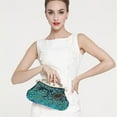 thumbnail image 6 of CoCopeanut Retro Peacock Handbag Sequin Clutch Bag Evening Shoulder Bag Wedding Crossbody Bag Top Handle Satchel Kiss Lock Purse, 6 of 6