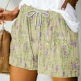 thumbnail image 4 of Mujeres Pantalones Cortos Ilustración de Verano Casual Encaje Hasta el Bolsillo Elástico, Pantalones Cortos Casuales para el Día Y el Ocio, 4 of 5